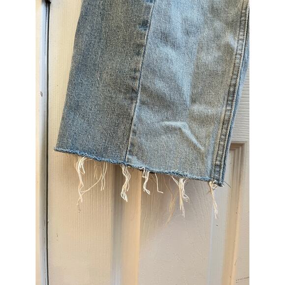 Abercrombie & Fitch Two Tone Crop Wide Leg Ultra High Rise Jean Size 32/14 Long - Picture 6 of 13